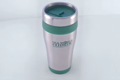 Stainless Steel Travel Mug with Green Trim 16 oz - Image 1 of 2