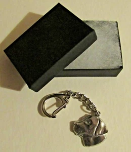 F) KEYRING PEWTER DOG LABRADOR HEAD GUN-DOG RETRIEVER GUIDE HUNTING SEARCHING - Foto 1 di 3