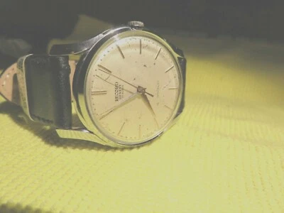 RECORD GENEVe 17 rubini calibro   022-18 carica manuale cassa metal cromo 37 mm  - Immagine 1 di 4