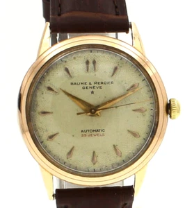 Vintage Baume & Mercier 18K Rose Gold Automatic Antimagnetic 33mm Watch Ref 3119 - Picture 1 of 6