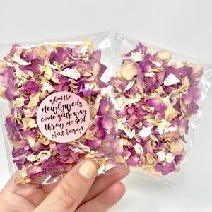 PINK Rose Petal Natural Biodegradable Wedding Confetti Dried Petal Bags PACKETS  - Picture 1 of 11