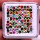 VVS 100 Pcs Natural Tourmaline 3mm Round Cut Untreated Loose Gemstones Wholesale