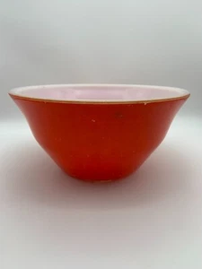 Rarität McKee Vintage Primär Rot Glockenform Milchglas Rührschüssel 9 Zoll - Bild 1 von 4