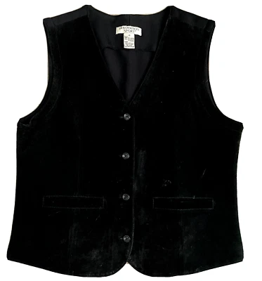 Chaleco Innovation Sport con botones para mujer talla 12 vintage de cuero negro elástico Foto 1 de 4