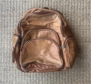 Vintage Leather Rucksack Design Chestnut Backpack - Picture 1 of 3