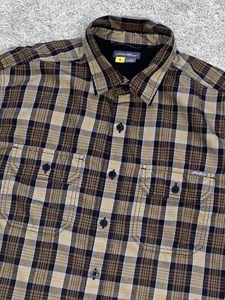 Camisa Eddie Bauer Abotonada Para Hombre Talla TL Manga Larga Marrón Madrás Cuadros - Imagen 1 de 8