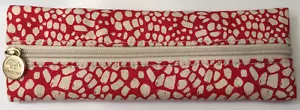 Origins Small Red Cream Pattern Canvas Makeup Cosmetic Travel Bag Case Expandabl - Picture 1 of 4