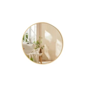 PUZONJIG Gold Round Mirror 12"x12" - Picture 1 of 2