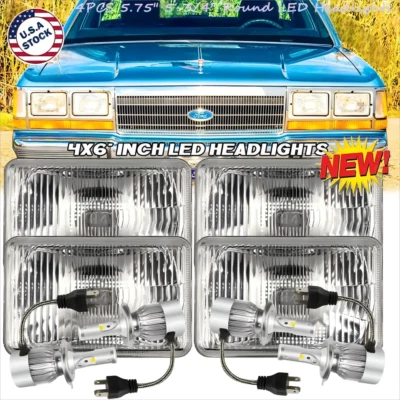 Faro LED 4x6" VIDRIO 4x6" haz alto/bajo lámpara de señal de giro para Ford LTD 1980-1991 Foto 1 de 4