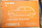  Catalogue de pièces de rechange P.R.962 Renault 5 1972-1974