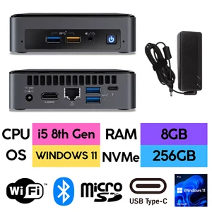 Intel NUC NUC8i5BEK Mini PC i5 8th Gen 8GB RAM 256GB SSD NVMe Windows 11 WIFI PC - Afbeelding 1 van 12