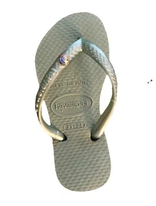 NEW Girls Crystal Havaianas Flip Flop Sandals Clay Size 9c MSRP $30 SUPER CUTE - Picture 1 of 5