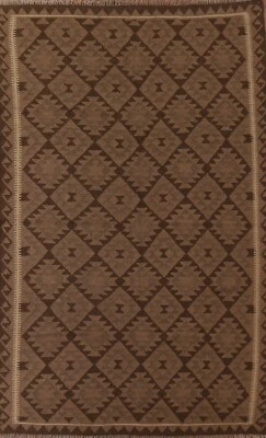 Tribal Geometric Reversible Kilim Oriental Area Rug Natural Dye Hand-Woven 7x10 - Image 1 of 4