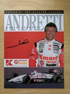 Imagen firmada a mano de Mario Andretti de Fórmula 1 y Nascar - Imagen 1 de 3