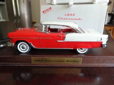 1955 CHEVY BEL AIR HARDTOP WITH WOODEN BASE 1/16 DANBURY MINT 1993 NICE USED  - Image 1 of 4