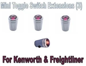 Toggle Switch extensions(3) Mini PURPLE Jewel Chrome - Freightliner KW - Pointed - Picture 1 of 3