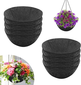 8 Pack 12 Inch round Fabric Planter Basket Liner- Hanging Basket Liners Replacem - Picture 1 of 12