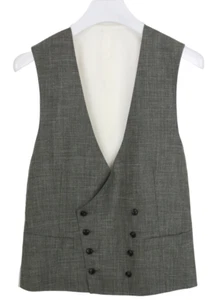 SUITSUPPLY Ferrara DB Waistcoat Men's UK 40L Wool Mulberry Silk Linen Vest - Picture 1 of 7