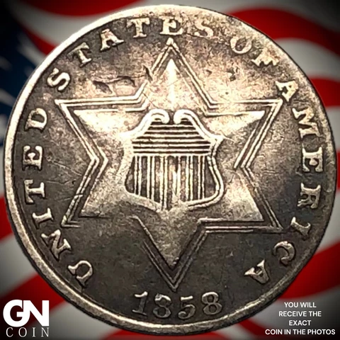 1858 3 Cent Silver Piece  Q7261 Cover