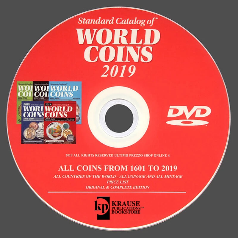 CATALOGUE MONNAIES PIÈCES DU MONDE DE 1601 À 2019 -WORLD COINS 2019 ORIGINAL DVD - Photo 1/3