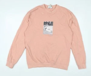 H&M Mens Pink Cotton Pullover Sweatshirt Size S - Picture 1 of 10