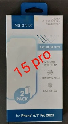 Protector Pantalla Cristal Antirreflectante Insignia iPhone 15 Pro (Paquete de 2)  Foto 1 de 2