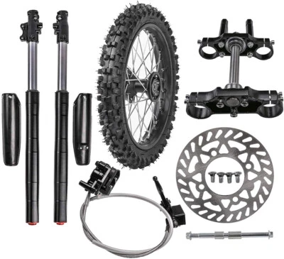 Front Forks Shock Triple Assembly 14" Wheel 60/100-14 Tire Disc Brake KX65 CRF50 - Image 1 of 4