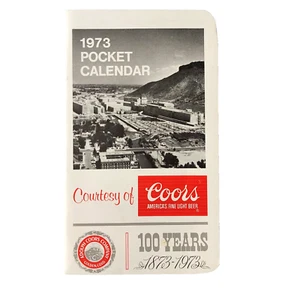 1973 Coors Beer Pocket Calender Commemorates 100 years 1873 to 1973 binP5 - Picture 1 of 9