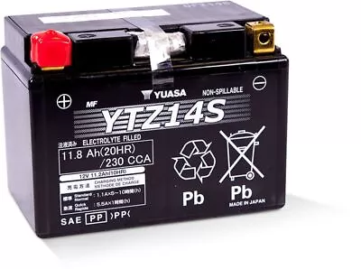 Batería Yuasa 12V sin mantenimiento para Shadow RS 750 VT750RS 2010-22 YUAM72Z14 Foto 1 de 3