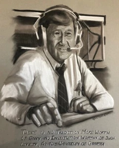 SEC SPORTS PLAYER PRINT of UGA's iconic announcer Larry Munson by Michael Brown - Picture 1 of 1