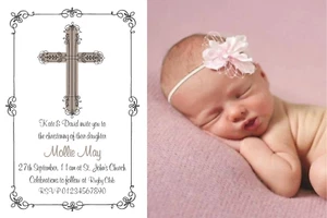 10 Inviti Comunione Personalizzati Foto Personalizzate Battesimo Ominazione Giorno - Foto 1 di 24