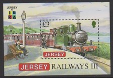 Jersey - 2009, Ibra Stamp Exhibition Logo, Trains sheet - MNH - SG MS1440