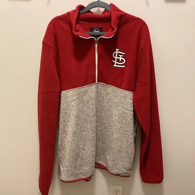 '47 Marca MLB Béisbol Cardenales de San Luis Rojo 1/4 Cremallera Pullover Para Hombre XL Foto 1 de 4
