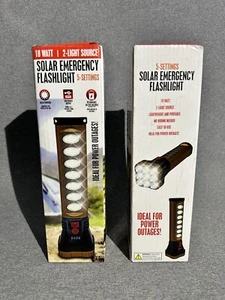 Solar Emergency Flashlight 2-light Source 18 watt Solar USB charge 5 setting 2PK - Picture 1 of 5