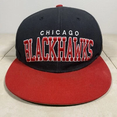 Chicago Blackhawks NHL Vintage '47 Marca Hockey Snapback Gorra Spellout Adulto Foto 1 de 4