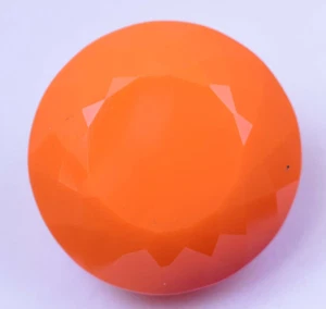 41.00 Ct Flawless Natural Orange Opal Certified Unheated Round Shape Gemstone - Picture 1 of 7