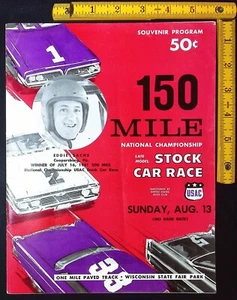 150 Mile Nat'l Championship Stock Car Race - Wisc State Fair Park  - August 1961 - Picture 1 of 8