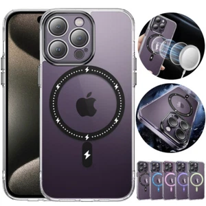 For iPhone 15 Pro Max/14/13 Pro Max Magnetic MagSafe Clear Slim Hard Case Cover - Picture 1 of 23