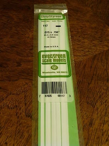 "Estireno de hoja perenne #117 / .015"" de espesor - 14"" de largo; paquete (10) -- x 0,156"" - Imagen 1 de 1