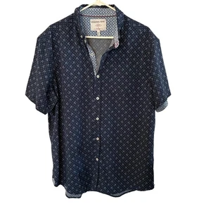 International Report Shirt Mens XL Turquoise Floral Button Down 4 Way Stretch - Picture 1 of 3