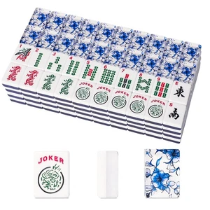 Set of American Mahjong Tiles, 166 Quality Acrylic Mahjongg Tiles with Blue P... - Picture 1 of 8