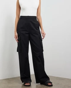 CAMILLA & MARC Black Fern Side Cargo Pants Relaxed Wide Straight Size 8 10 $350 - Bild 1 von 10