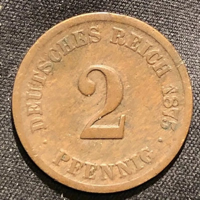 1875-F Germany 2 Pfennig Copper Coin - VF (Very Fine) condition - Image 1 of 4