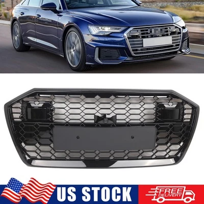 For 2019-2022 Audi A6 S6 C8 RS6 Style Front Bumper Grille Honeycomb Mesh Grill - Image 1 of 4