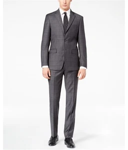 Calvin Klein Mens Windowpane Dress Pants Slacks, Grey, 31W x UnfinishedL - Picture 1 of 1