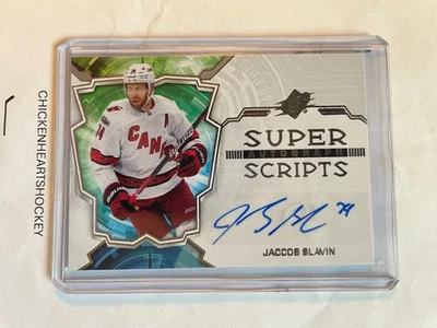 Jaccob Slavin Super Scripts Autograph #SS-SL 2022-23 SPX Hockey Upper Deck - Image 1 of 3