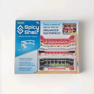Spicy Shelf Stackable Organizer Set 2 Racks White Spices Supplements Cosmetics - Picture 1 of 4