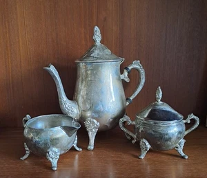 Kaffee/Tee Service Silber Antik 3-teilig, schwere Qualität, Top Erhaltung  - Bild 1 von 9