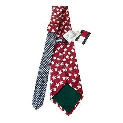 Vintage Nuevo Con Etiquetas Tommy Hilfiger Cuello Bandera Americana Patriótica Carrera Profesional Foto 1 de 4