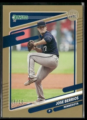 2021 Donruss Artist Proof #/10 Jose Berrios #164 SN Minnesota Twins - Image 1 of 2